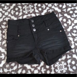 Black Denim Shorts